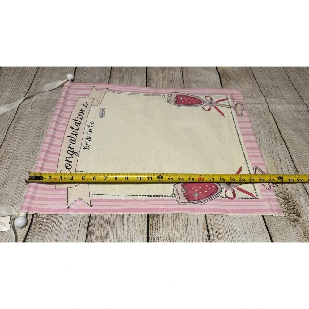 Transpac Autographable Bride to Be Congratulations Canvas Sign Banner Wall Art